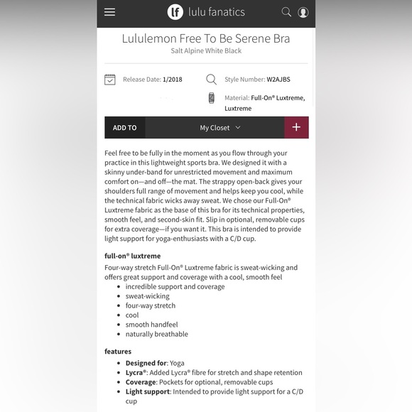 Lululemon Free To Be Serene Bra - Picture 12 of 12